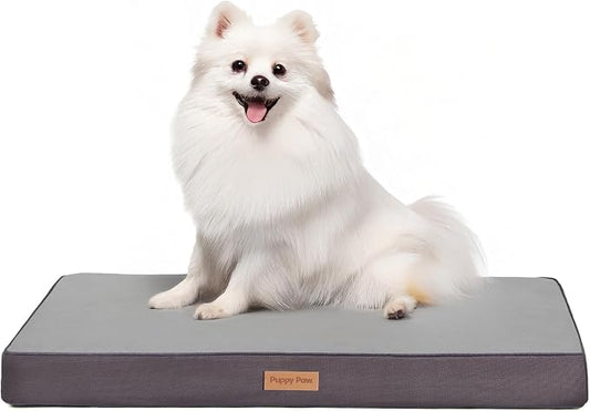 Large Cooling Dog Bed, Waterproof Pet Bed for Indoor & Outdoor Use, Machine Washable Cover with Non-Slip Bottom (35" x 22", for Dogs up to 75lbs)