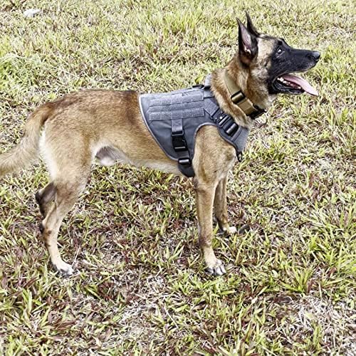 ICEFANG Tactical Dog Harness for X-Large Dogs,Reflective No Pull Dog Vest