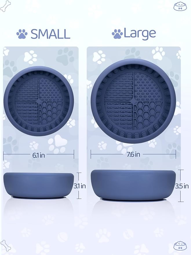 Dog Lick Bowl with Brush and Scraper, Anxiety Relief Lick Mat for Dogs, Non-Slip Freeze Licking Bowl Enrichment Puzzle Feeder for Distraction, BPA Free Silicone, Dishwasher Safe
