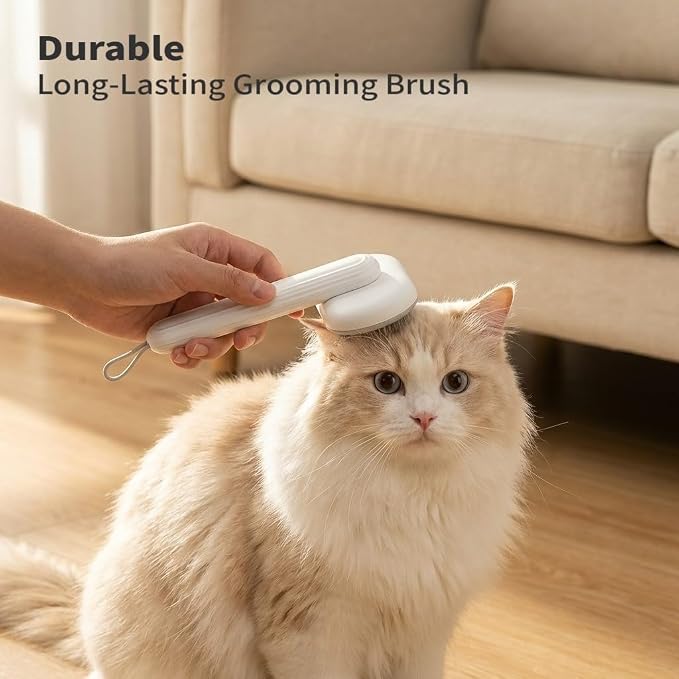 Cat Brush for Shedding, Self Cleaning Grooming Brush with Release Button, Deshedding Undercoat Comb for Indoor Cats Long & Short Haired, Pet Hair Remover Tool for Kitten Rabbit Massage