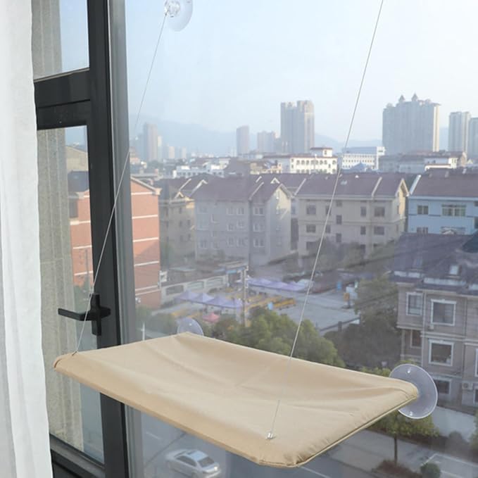 Window Hammock for Cat with Suction Cups Hanging Bed Perch Breathable Cloth Resting Bed Hammock