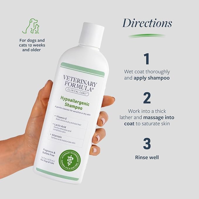 Veterinary Formula Clinical Care Hypoallergenic Free & Clear Shampoo, 16 oz