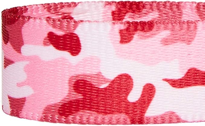 Blueberry Pet Essentials Pink Camo Print Camouflage Adjustable Dog Collar, Small, Neck 12"-16"
