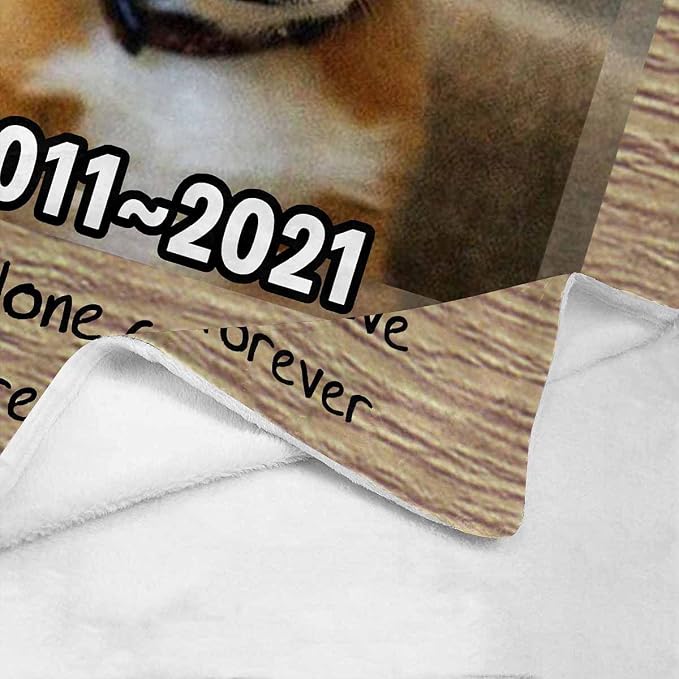 Custom Photo Blanket Best Memorial for Your Pets - Personalized Cozy Fleece Throws Blanket with Picture Upload for Dogs Cats Family Friends