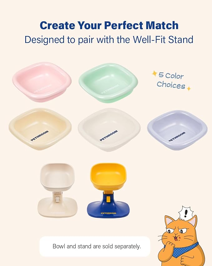 Well Fit Dog Bowl, Durable Ceramic Cat & Dog Food and Water Bowl | Non-Slip Silicone Base, Easy to Clean, 6.2 × 6.2 × 2.0 in, Cream