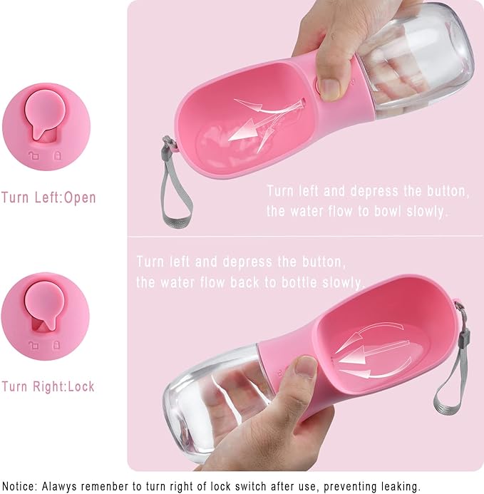 Cibaabo Dog Water Bottle with Food Container, Travel Puppy Water Bowl, Portable Pet Dispenser, Girl Dog Mom Gifts Accessories Stuff Essentials Necessities for Yorkie Chihuahua Cat Walking and Hiking