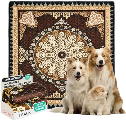 Qeils Washable Pee Pads, Super Absorbent Puppy Pads, 2 Pack 72"x72"