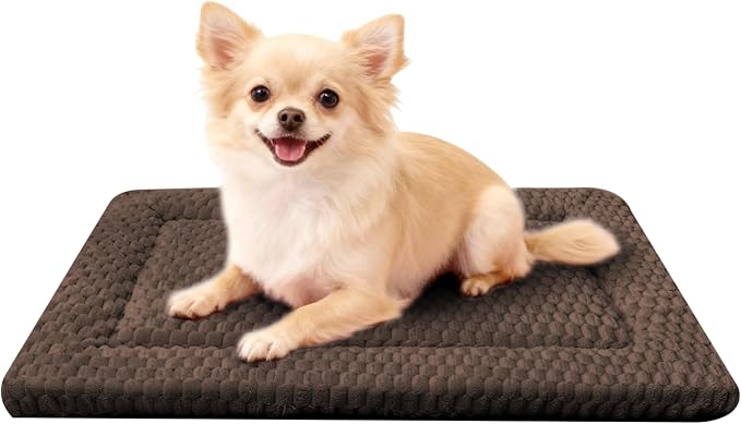 Dog Bed Mat - Dog Crate Pad - Reversible Mat for Pet Comfort - Soft Bed Crate Pads for All Seasons - Durable, Machine Washable Mat for Crates, Travel, and Home (Dark Brown, 24" L*18" W*1.5" Th)