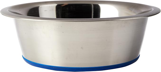 CLASSIC Pet Products Non-Slip Stainless Steel Dish (1600 ml - 215 mm, 8.5 inch Diameter Dog Bowl), Clear