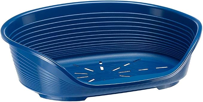 Ferplast Cat Bed, Plastic Dog Bed Extra Large, Ventilation Holes and Non-Slip Rubber Feet for Added Stability 111 x 80,5 x h. 33,5 cm. White