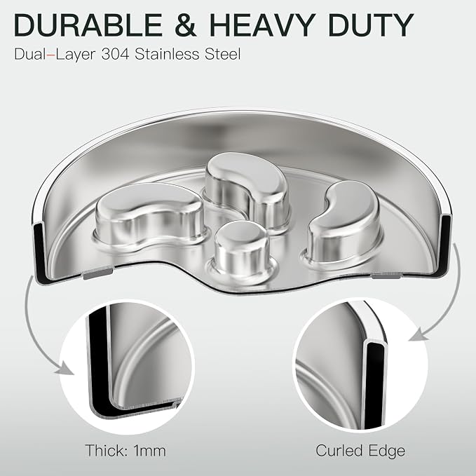 Slow Feeder Dog Bowl-3Cups for Large Breeds, Double Wall Food-Grade Stainless Steel, Heavy Duty with Non-Slip Rubber Base, Puzzle Maze Bowl to Slow Down Eating [2Pack]