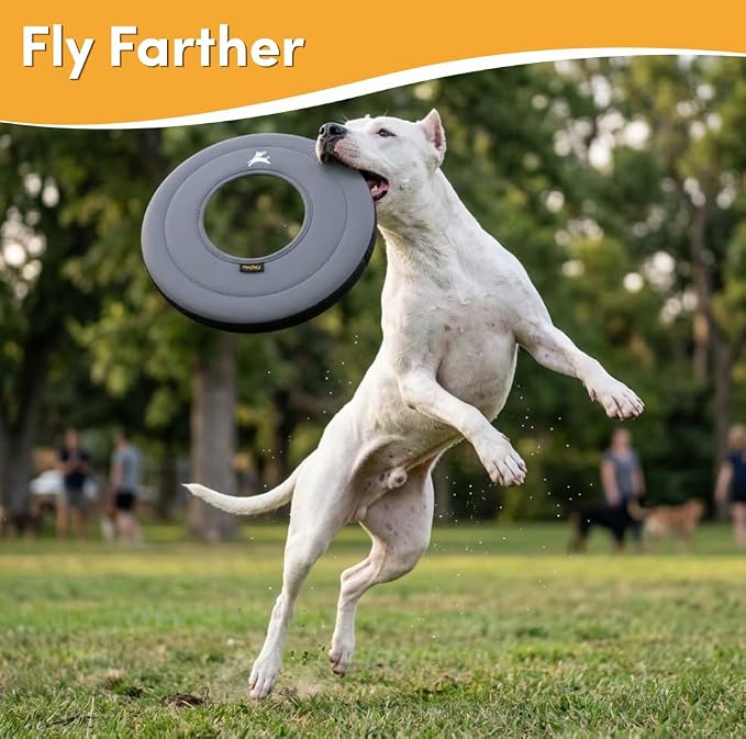 OllyDog Super Flyer Dog Flying Disc – Floating Fetch Toy for Water Play, Soft Eco-Friendly Recycled Fabric, Gentle on Teeth, 11" for Medium & Large Dogs (Castle Rock, 11")