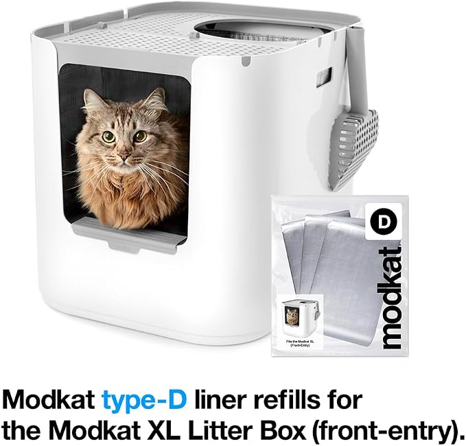 Modkat Cat Litter Box Liners (3-Pack) - Liner Type D -Durable, Tear & Leak Resistant, Secure Fit, Easy to Clean, Unscented