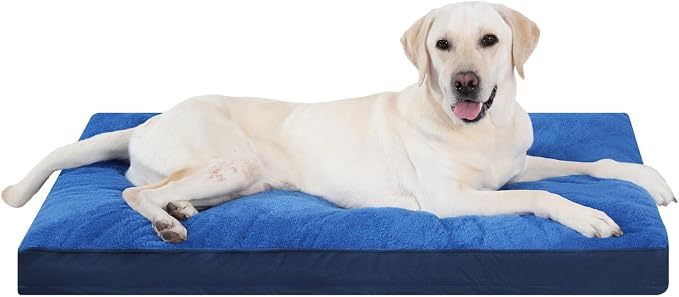 NUPIDA Waterproof Large Dog Bed for Crate with Washable Cover, 35x22, Navy | TPU Waterproof Layer, Easy Clean Cover, Soft Plush Surface, Durable Oxford fabric, Non-Slip Bottom, For Large Breeds ≤50lbs