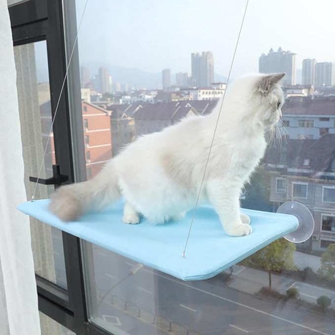 Window Hammock for Cat with Suction Cups Hanging Bed Perch Breathable Cloth Resting Bed Hammock