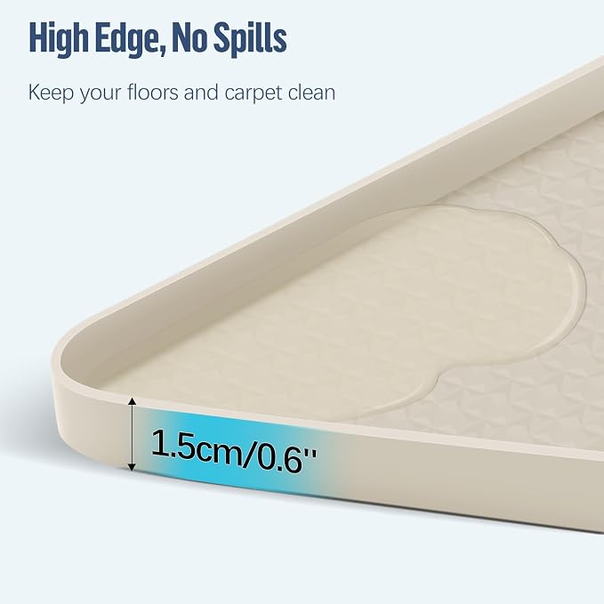 Pee Pad Holder for Dogs 51''x25.6'' Silicone Puppy Pee Pad Tray, Beige | Extra Large Dog Potty Tray Leak-Proof, High Edge, No Spill Training Pads for Floor Protection, No Pee Pads
