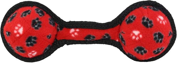 TUFFY® : 2 Ball Tug Dog Toy: Ultra Durable Plush Toy with Multiple Layers & Reinforced Seams, Washable and Floats, Original Construction