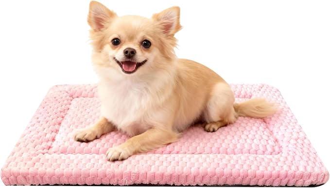 Dog Bed Mat - Dog Crate Pad - Reversible Mat for Pet Comfort - Soft Bed Crate Pads with Dual-Sided Design for All Seasons (Pink, 24" L*18" W*1.5" Th)