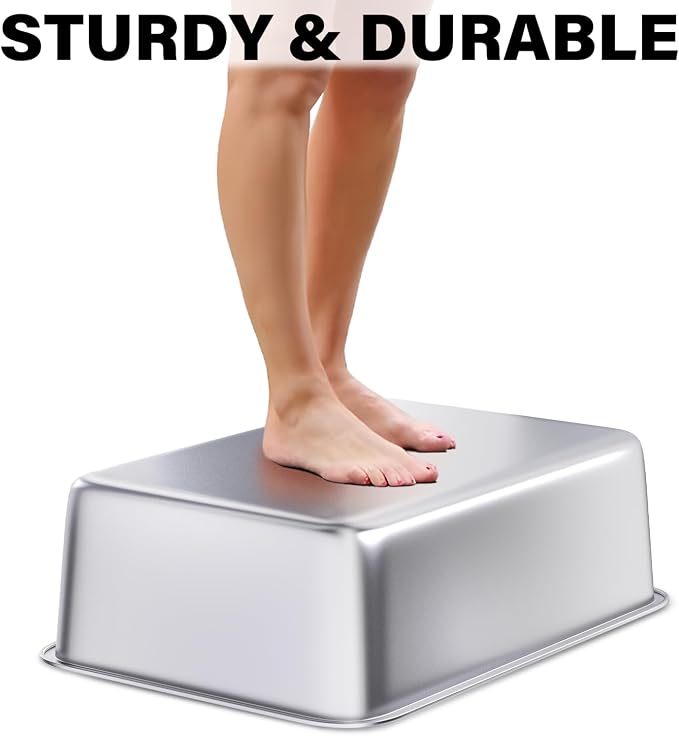 Stainless Steel Litter Box, 20"x14"x6"(Deep) High Sided Large Metal Litter Boxes Easy Clean, Non Stick No Smell Cat Litterbox for Adult Cats/Kitty/Kitten