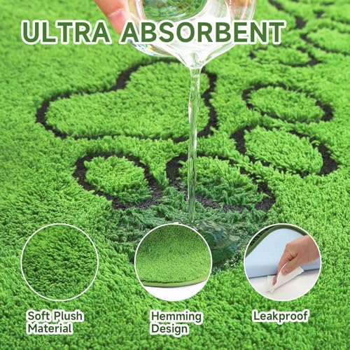 Homimp Washable Pee Pads for Dogs, 2 Pack Super Absorbent Reusable Puppy Pads,Green Long Wool Fake Grass for Potty Training, Upgrade Non-Slip and Leak-Proof,Floor,Couch,Bed and Crate,Green 45"×48"