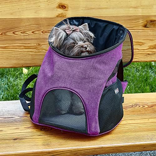 Dogline Front and Backpack for Dogs/Cats - Two Sizes - Airline Approved - Small, Purple