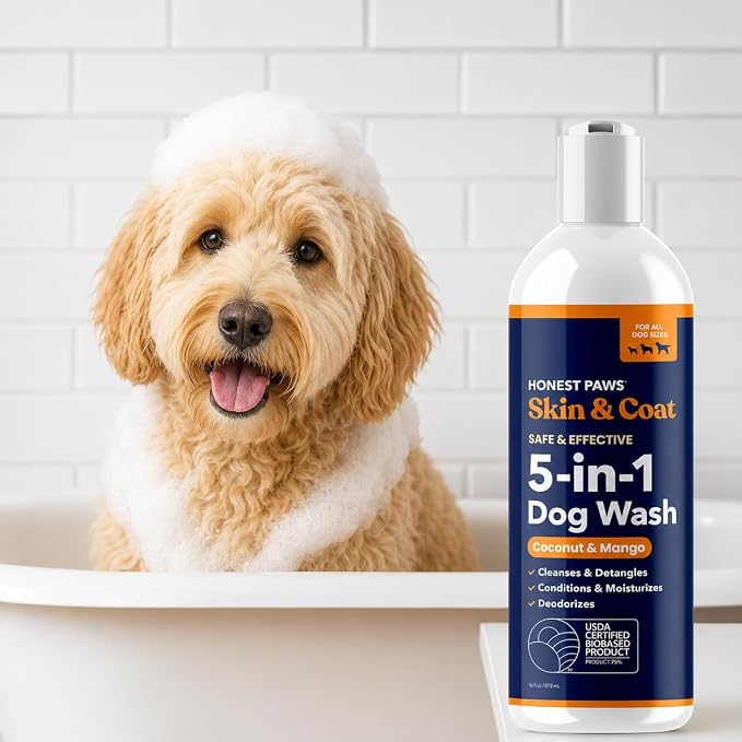 Coconut Mango Dog Shampoo and Conditioner, Puppy, Itchy Skin, Smelly Dogs | Itchy Skin Relief, Anti-Itch Dog Wash for Allergies, Puppy Shampoo and Conditioner, Sensitive Skin, Moisturizing
