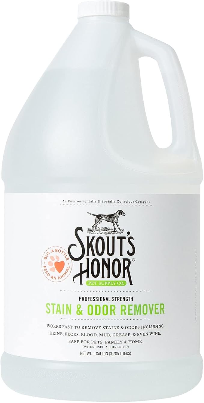 SKOUT'S HONOR Pet Stain and Odor Remover One Gallon Refill, 128 oz | Refill Professional-Strength Home and Carpet Cleaner for Dog Urine, Poop, Mud and Pet Messes