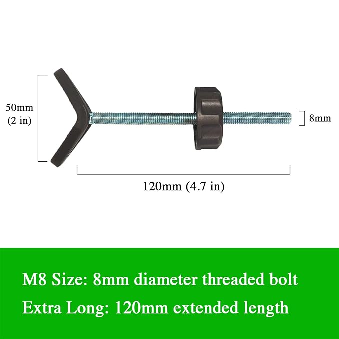 Extra Long M8 (8mm) Stair Banister Adapter Y-Spindle Rods 2 Pack for Pressure Mounted Baby and Pet Safety Gates (8mm, Bronze)