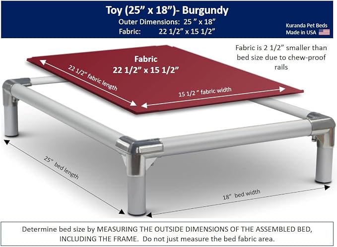 Kuranda Replacement Fabric - Toy - 25" x 18" - Cordura Nylon Canvas - Burgundy