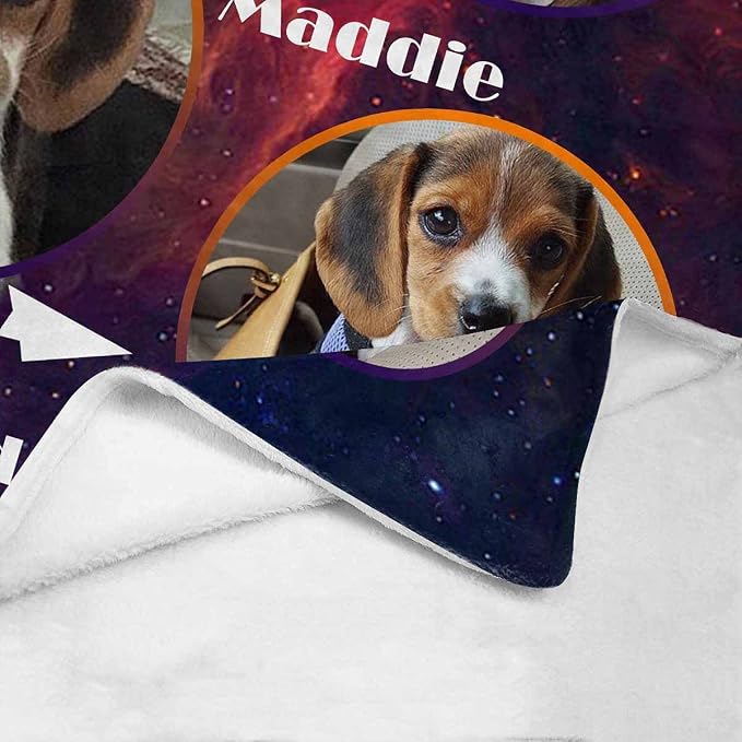 Custom Photo Blanket Best Memorial for Your Pets - Personalized Cozy Fleece Throws Blanket with Picture Upload for Dogs Cats Family Friends