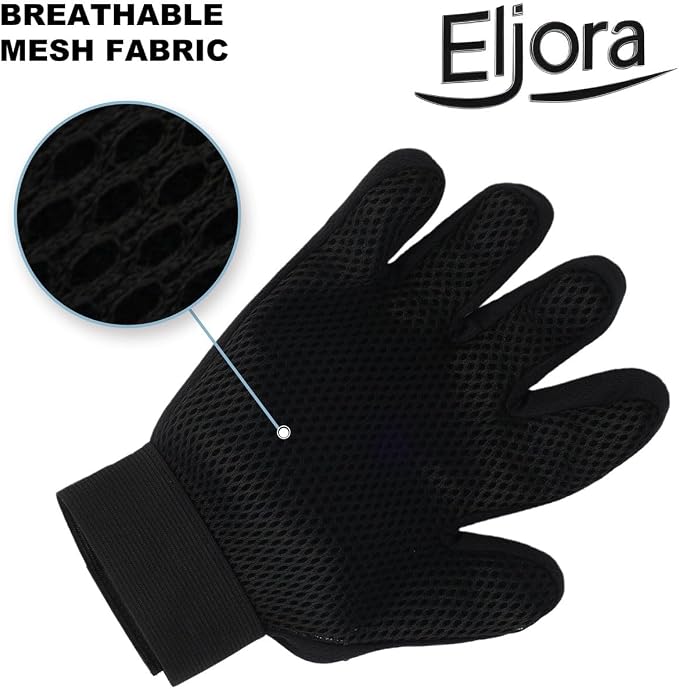 Pet Grooming Gloves (Pair – Left & Right) – 260 Silicone Tips, Dog & Cat Hair Remover, Deshedding & Massage Glove for Long & Short Hair Pets