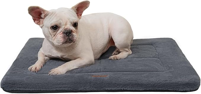 MADE 4 PETS Dog Crate Pad Washable Dog Bed for Small Dogs, 24"x18" | Washable & Reversible, Anti-Slip Kennel Mat for Cozy Sleeping, Soft Fluffy Dog Bed for Indoor & Outdoor Use, , Dark Gray