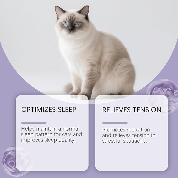 Cat Melatonin for Anxiety Relief & Calming – Helps Promote Restful Sleep, Relaxation for Grooming, Travel & Vet Visits – Melatonin for Cats, Cat Sleep Aid for Feline Stressful Emotions