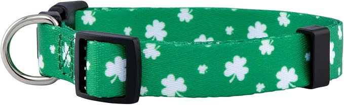 Native Pup St Patricks Dog Collar- Saint Patrick Green Shamrock Pet Collars- St. Patrick’s Lucky Irish- Cute Boy Girl Puppy Gift- Adjustable for Small, Medium, Large Breeds (Lucky Shamrock, Small)