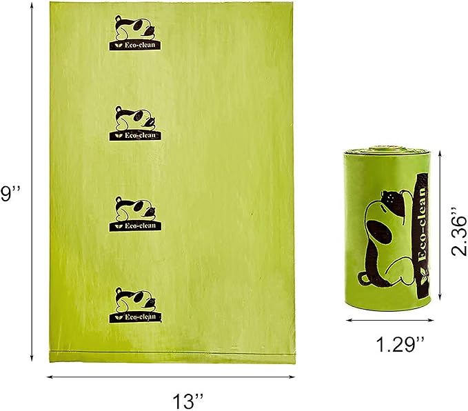 ECO-CLEAN Dog Poop Bags, 60 Rolls / 900 Count Dog Waste Bags with Dispenser and Leash Clip, Unscented, Extra Thick and Strong Poop Bags for Dogs