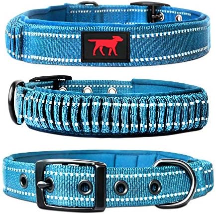 Tuff Pupper Heavy Duty Dog Collar with Handle | Ballistic Nylon Heavy Duty Collar | Padded Reflective Dog Collar with Adjustable Stainless Steel Hardware | Convenient Sizing for All Breeds