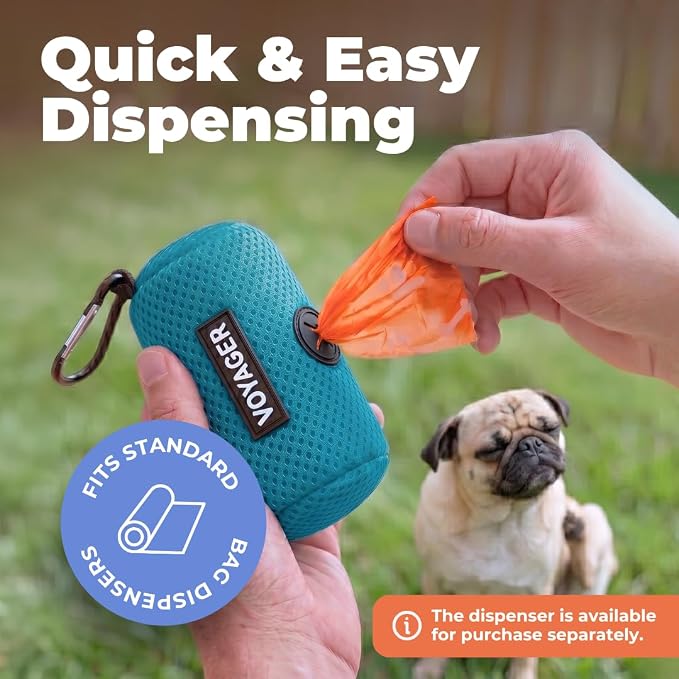 Best Pet Supplies Dog Poop Bags for Waste Refuse Cleanup, Doggy Roll Replacements for Outdoor Puppy Walking and Travel, Leak Proof and Tear Resistant, Thick Plastic - Orange, 240 Bags