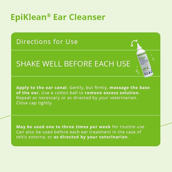 EpiKlean® Ear Cleanser for Dogs and Cats, 12 Fl Oz | Cleansing, Drying, General Purpose; Packaging May Vary