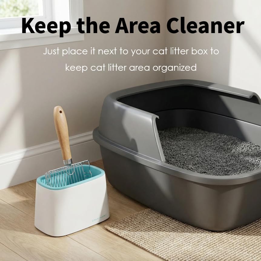 Universal Cat Litter Scoop Holder - Hygienic Scooper Storage Works for Most Cat Litter Scooper - Washable Convenient Stand for Kitty Poop Shovel – Kitty Litter Box Scooper Accessory