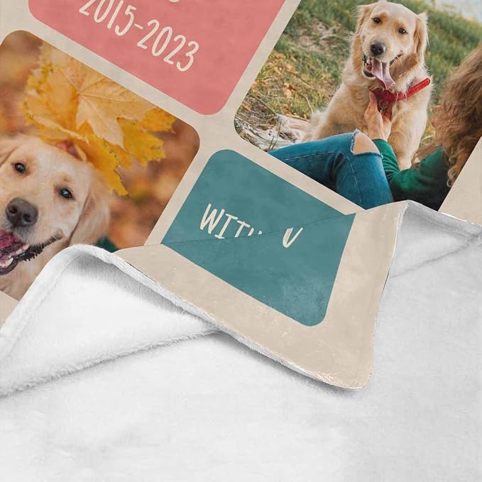 Artsadd Dog Memorial Gifts for Loss of Dog-Personalized Blanket with Photos and Name-in Loving Memory Gifts for Loved Ones Lost-Custom Remembrance Gifts Blankets for Pets Lover