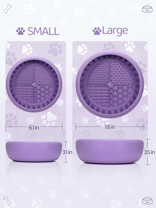 Dog Lick Bowl with Brush and Scraper, Anxiety Relief Lick Mat for Dogs, Non-Slip Freeze Licking Bowl Enrichment Puzzle Feeder for Distraction, BPA Free Silicone, Dishwasher Safe