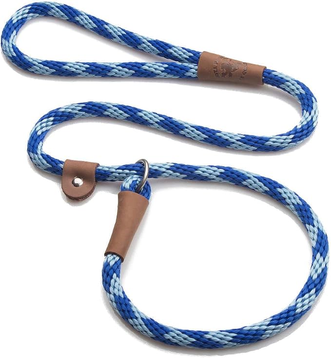 Mendota Pet Slip Leash - Dog Lead and Collar Combo - Made in The USA - Sapphire, 1/2 in x 6 ft - for Large Breeds