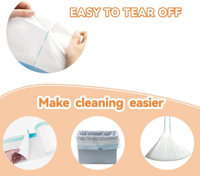 Cat Litter Bags Compatible with MW-SC01/SC02/SC09/LR01/LR02, Heavy Duty Drawstring Replacement Liners, Thick Leakproof Cat Litter Waste Bags, 18" x 12.6" (80Count) (80Count)