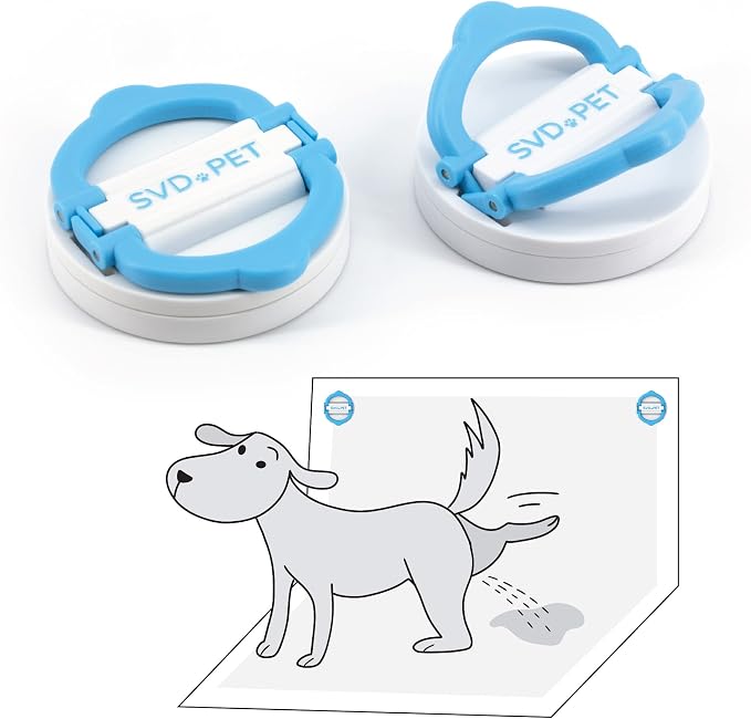 SVD.PET (2-Pack Pee Pad Magnetic Holder, Dog Potty Training Magnetic Holder, Strong Magnets with Easy-Lifted Handles, Perfect for Leg-Lifting Marking Dogs, Compatible with Any Size of Puppy Pee Pads