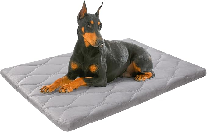 BEAUTYZOO Dog Crate Pad Washable Ultra Soft Pet Kennel Mat XLarge, 48" Gray | Ultra Soft Crate Pad,Anti-Slip Bottom,Waterproof Lining Protects Floors & Furniture,Comfortable Cozy Mats for Cage Car Travel