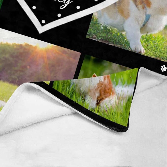 Artsadd Personalized Blanket with Picture in Memory of Dog Custom Photo Blanket Memorial Pet Loss Sympathy Gift