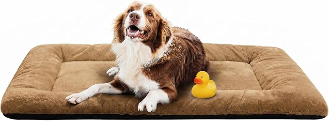 Dog Crate Pad Washable Dog Bed for Crate Large Cozy Mat 48-Inch Camel | Ultra Soft Kennel Pad,Anti-Slip Bottom,Fits for Most Metal Crates,Comfortable Sleeping Pet Mat