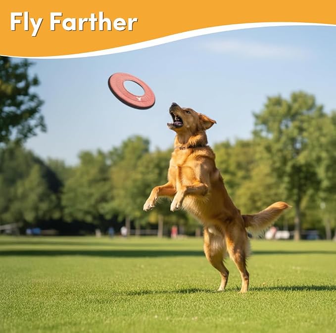 OllyDog Super Flyer Dog Flying Disc – Floating Fetch Toy for Water Play, Soft Eco-Friendly Recycled Fabric, Gentle on Teeth, 11" for Medium & Large Dogs (Desert, 11")