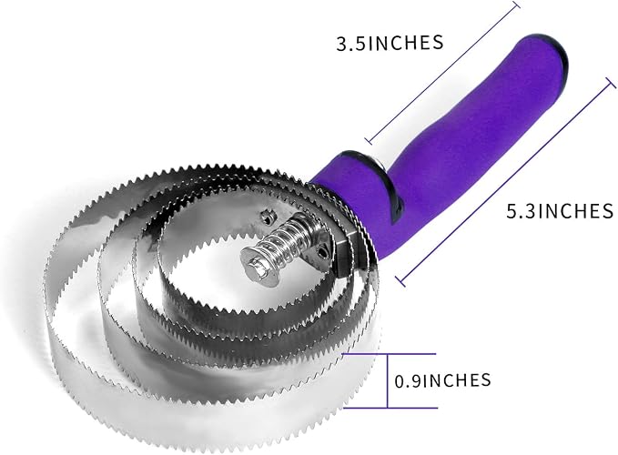 BOTH WINNERS Reversible Stainless Steel Curry Comb with Soft Touch Grip (Purple)