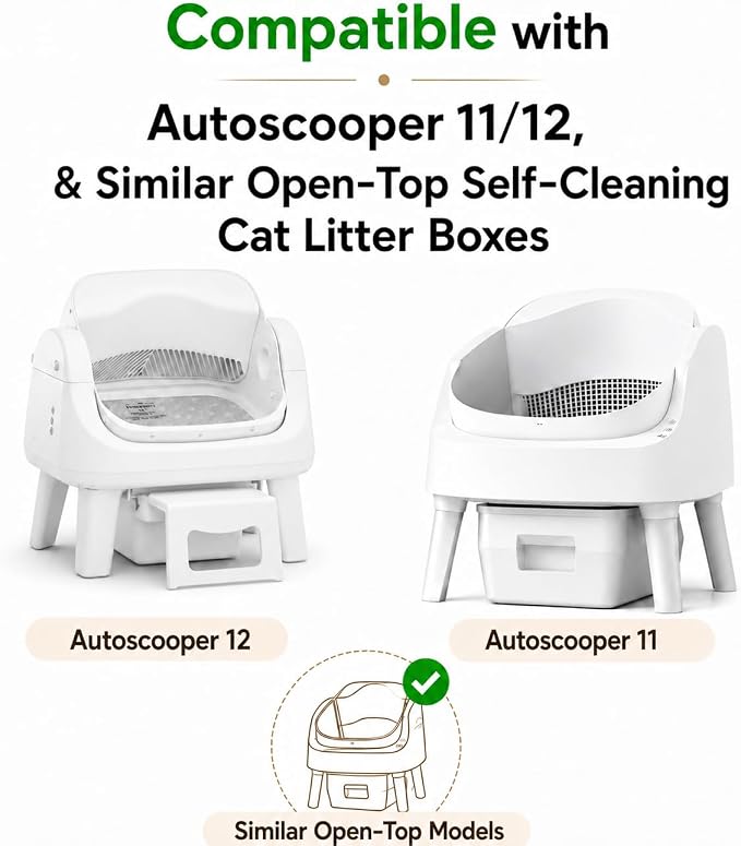 120 Count Litter Bags Compatible with Autoscooper 11/12 and Open-Top Self-Cleaning Cat Litter Box, 4 Rolls Cat Litter Waste Receptacles Bags (Yellow-120)